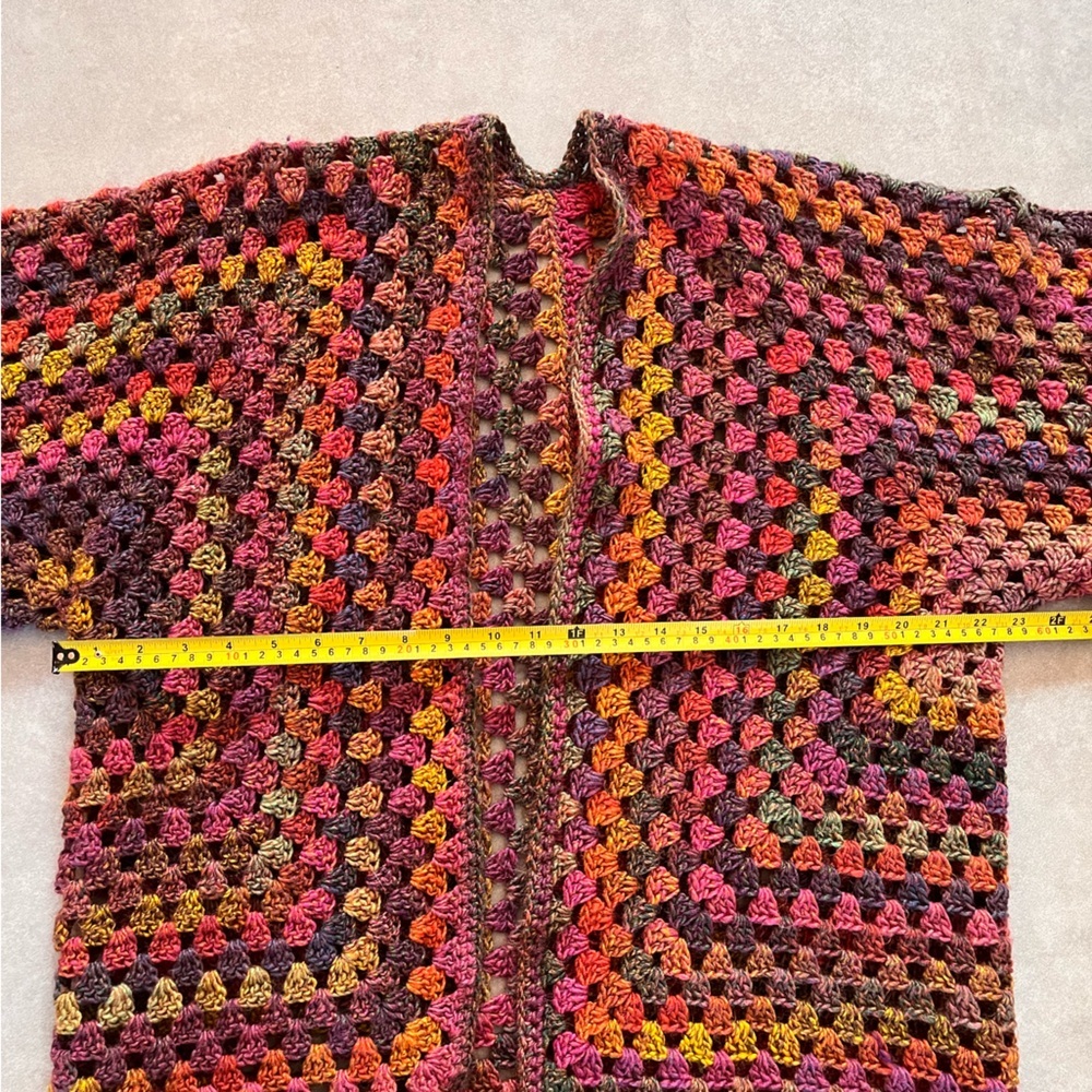 Handmade Hexagon Cardigan. Medium to XL. Boho. Unique - Picture 4 of 5